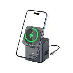 8n1 HUB – Gunmetal Multi-Port Charging Hub with Integrated MagSafe Wireless Charging & 100W Type-C Power